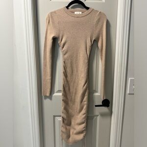 ACOA ribbed, ruched size large dress.